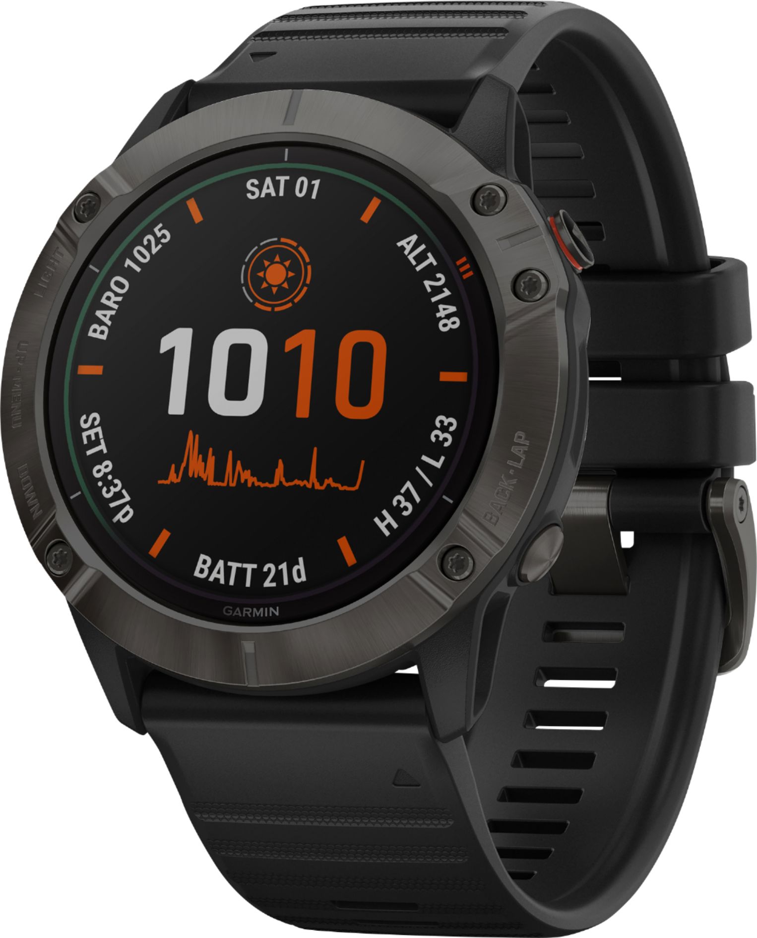 Best Buy: Garmin fēnix 6X Pro GPS Smartwatch 51mm Fiber-Reinforced Polymer  Black 010-02157-20