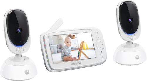 Motorola® COMFORT75-2 5-Inch Video Baby Monitor with 2 Cameras and Remote Pan Scan