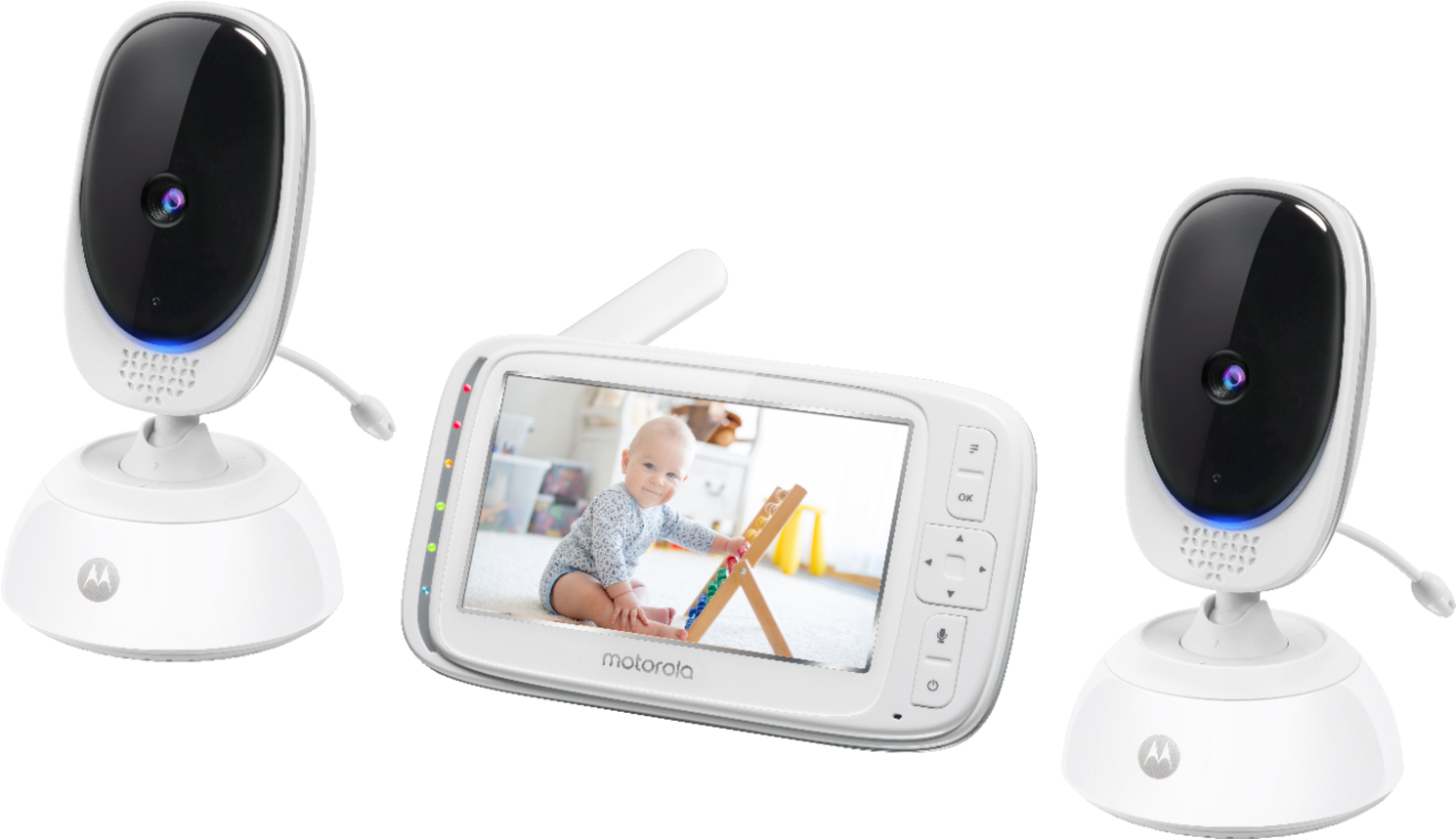 Motorola Video Baby Monitor With 2 Cameras And 5 Screen Black White Comfort75 2 Best Buy