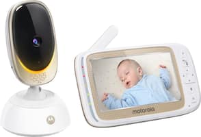 Motorola - Video Baby Monitor with Wi-Fi camera and 5" Screen - Gold/White - Angle_Zoom