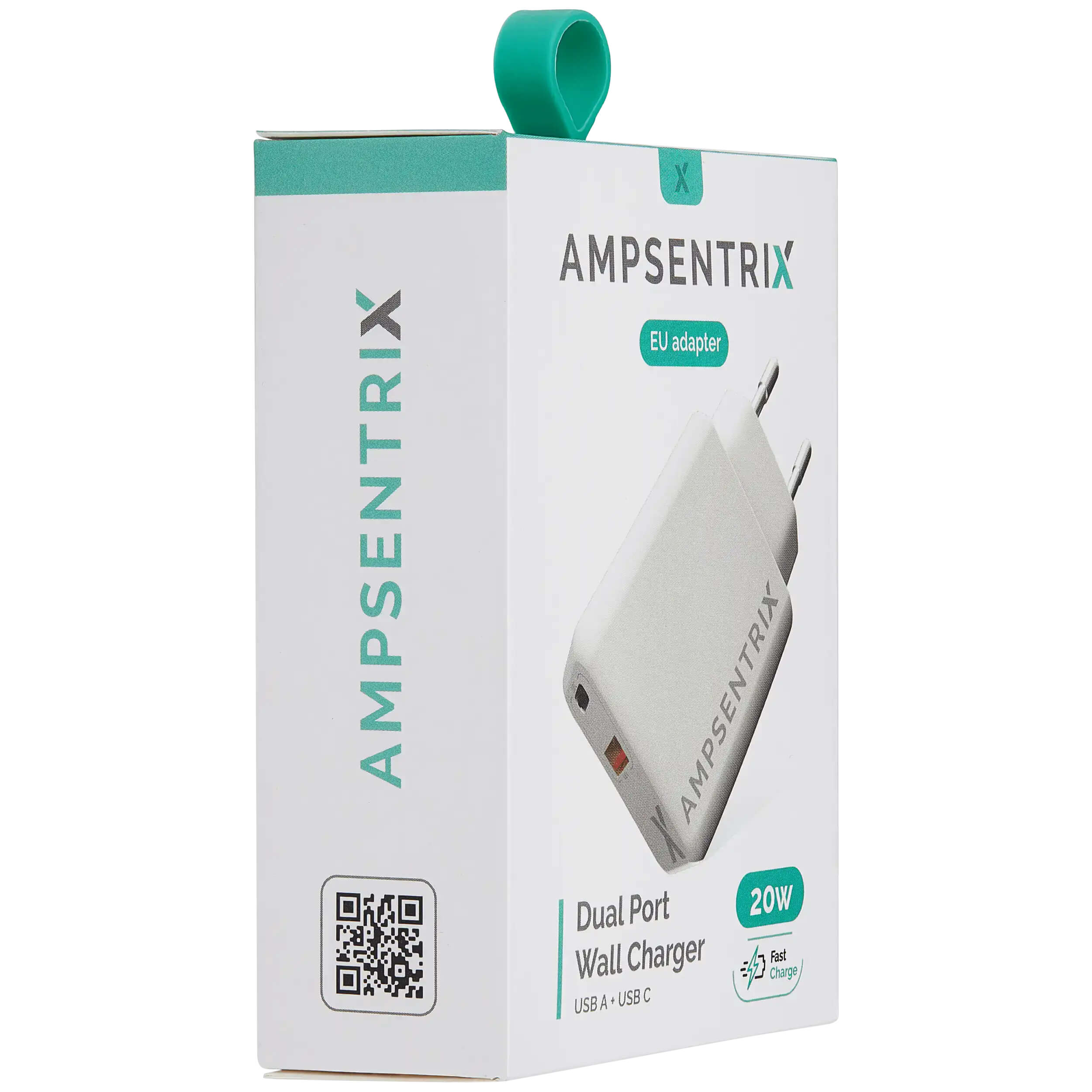 AMPSENTRIX X AMPSENTRIX EU adapter AMPSENTRIX Dual Port 20W Wall Charger Fast Charge USB A USB C
