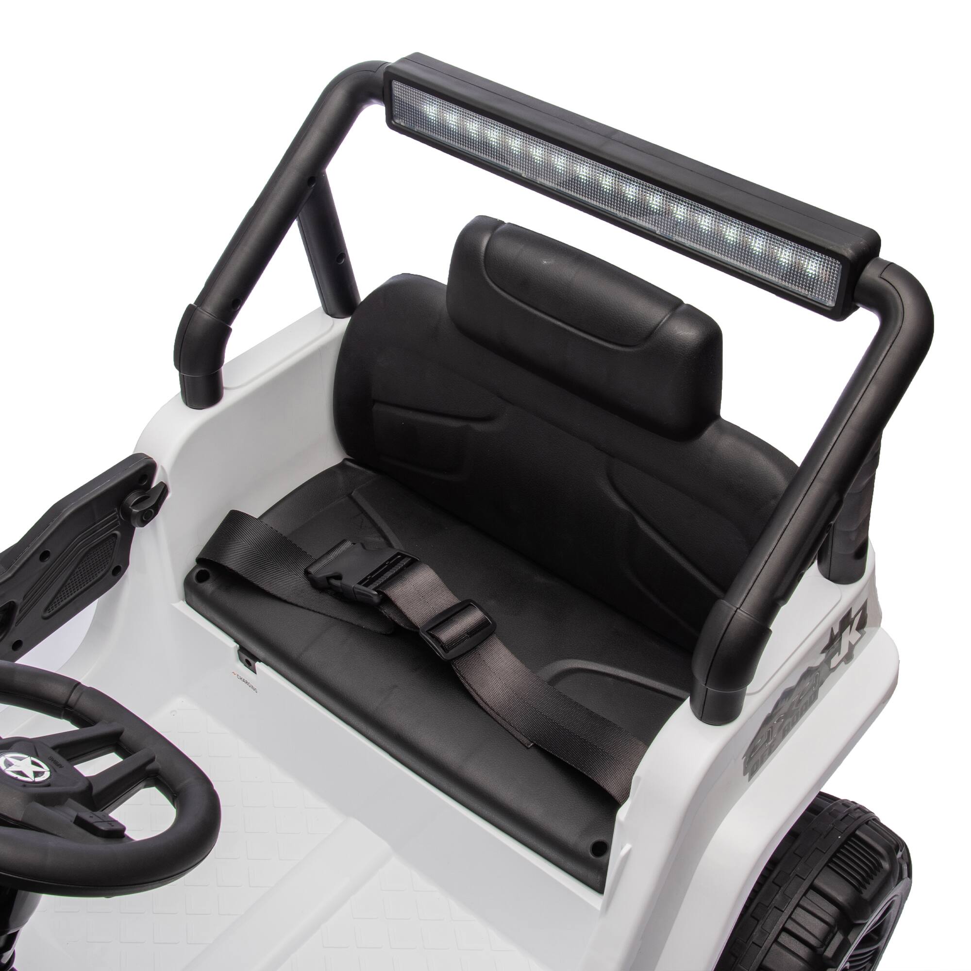 Back. Aukfa - 12V Kids Ride On Truck - Parent Remote Control, 2WD, Bluetooth, LED Lights, MP3 Player for Ages 1-4.