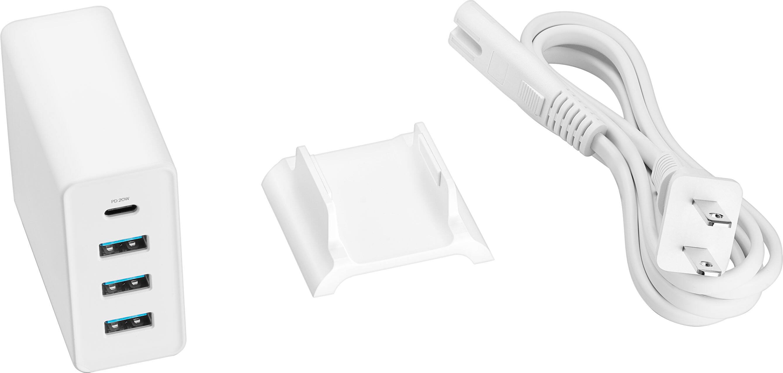 Alt View 16. Insignia™ - 47W 4-Port Wall Charger with 1 USB-C & 3 USB Ports with 4 ft. Power Cord for Smartphones, Tablets and More - White.