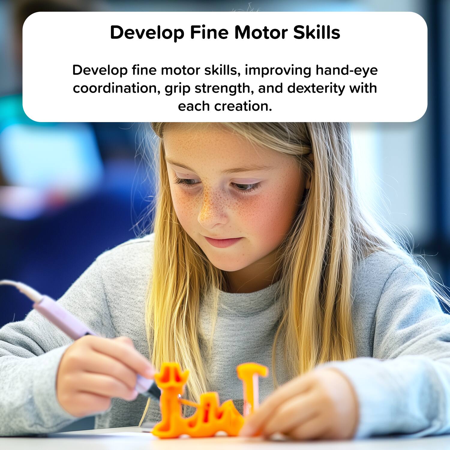 Develop Fine Motor Skills

Develop fine motor skills, improving hand-eye coordination, grip strength, and dexterity with each creation.
