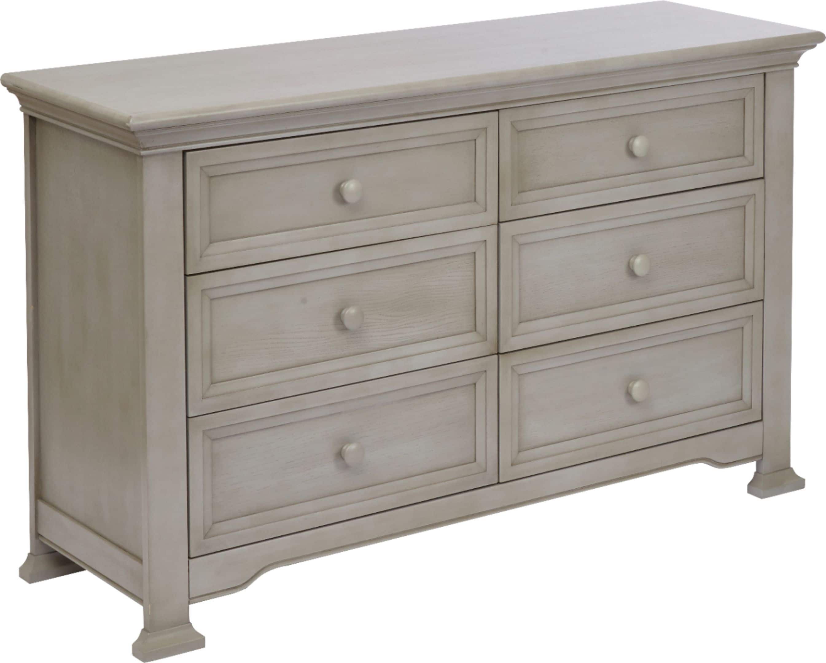 Angle View: Kingsley - Brunswick 6-Drawer Dresser - Ash Gray