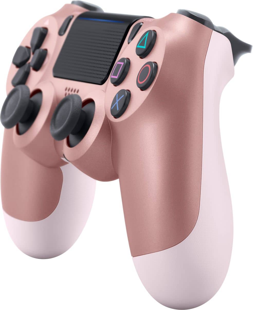 Left. Sony - DualShock 4 Wireless Controller for Sony PlayStation 4 - Rose Gold.