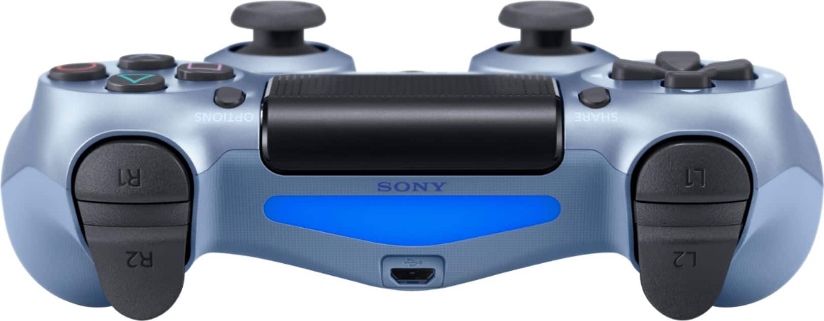 Alt View 12. Sony - DualShock 4 Wireless Controller for Sony PlayStation 4 - Titanium Blue.