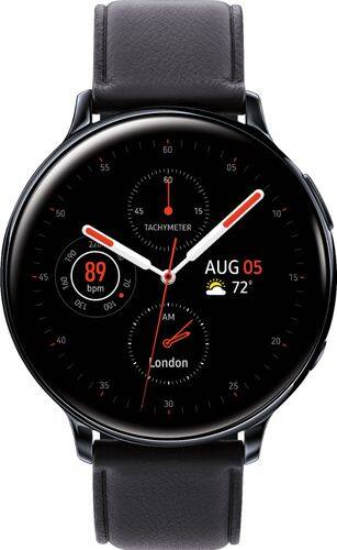 Samsung - Galaxy Watch Active2 Smartwatch 44mm Stainless Steel Verizon - Black-Front_Standard
