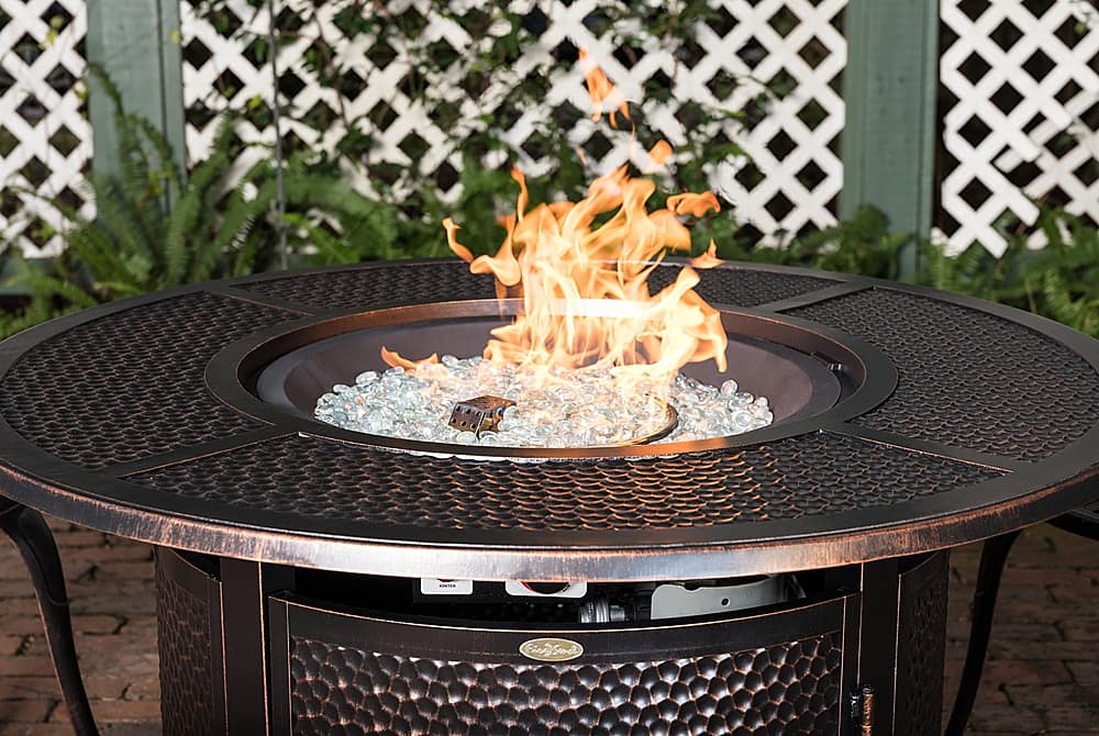 Best Buy: Fire Sense Briarwood Hammered Aluminum Lpg Fire Pit Antique 