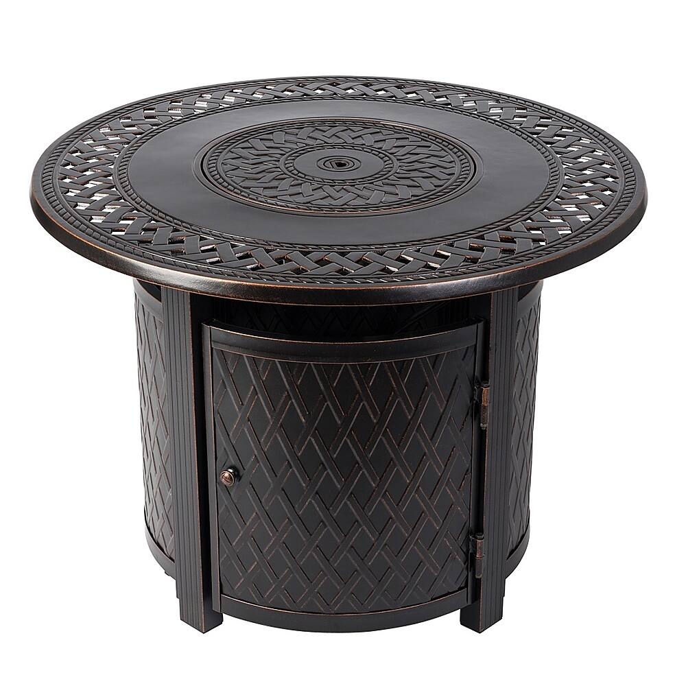Front. Fire Sense - Wagner Round Aluminum LPG Fire Pit - Antique Bronze.