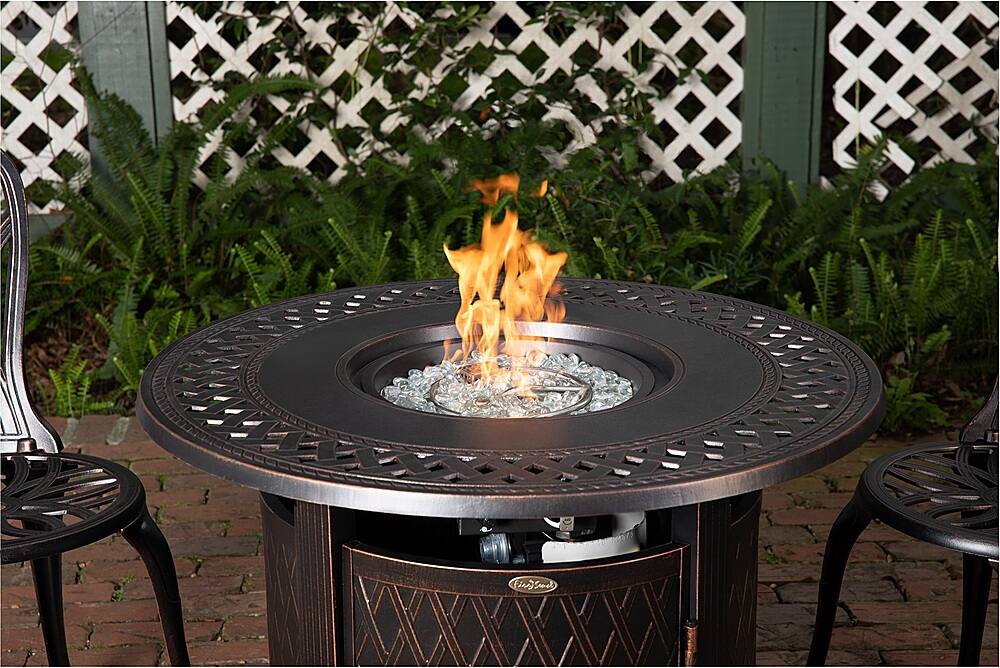 Alt View 13. Fire Sense - Wagner Round Aluminum LPG Fire Pit - Antique Bronze.