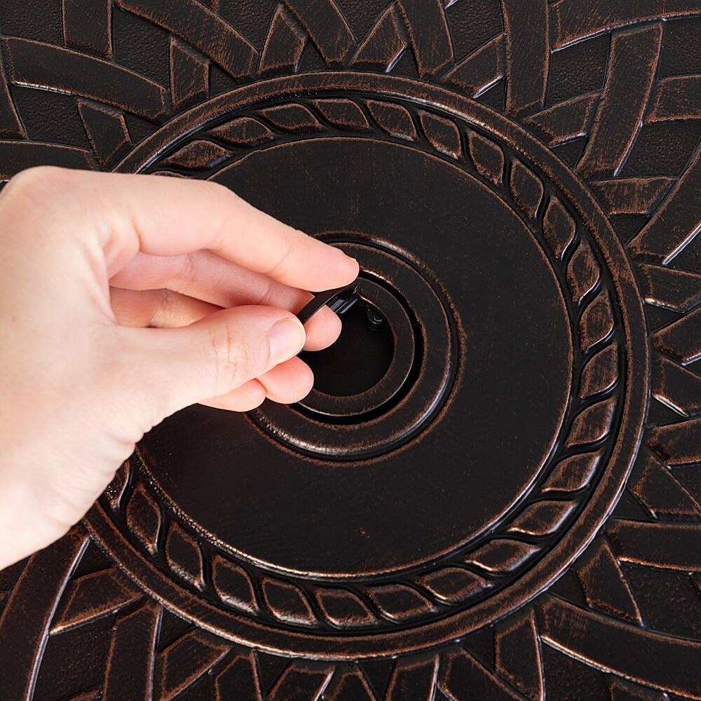 Alt View 14. Fire Sense - Wagner Round Aluminum LPG Fire Pit - Antique Bronze.