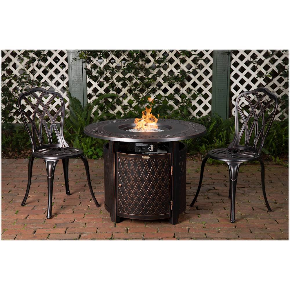 Alt View 21. Fire Sense - Wagner Round Aluminum LPG Fire Pit - Antique Bronze.