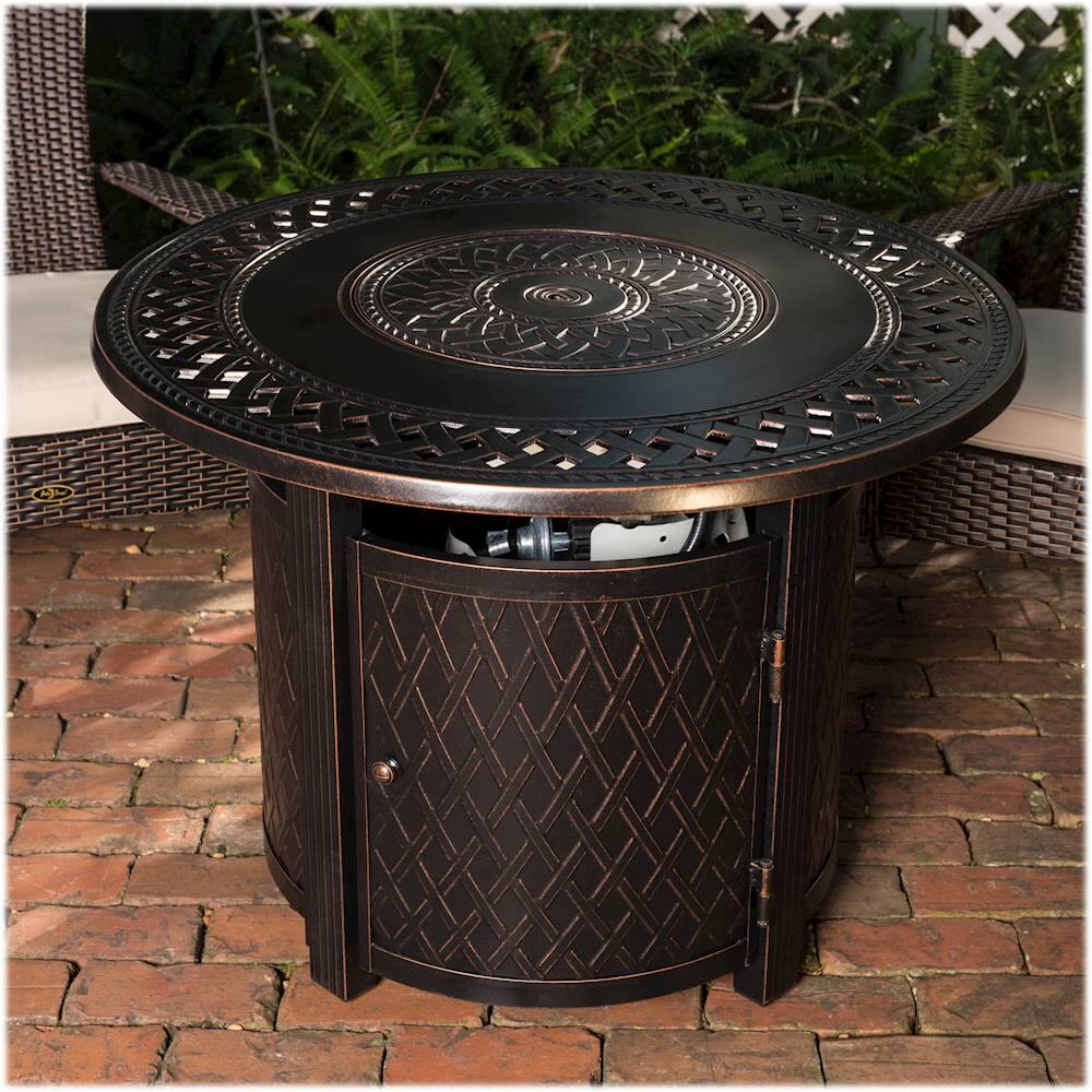 Alt View 23. Fire Sense - Wagner Round Aluminum LPG Fire Pit - Antique Bronze.