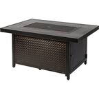 Front. Fire Sense - Weyland Rectangular Aluminum LPG Fire Pit - Antique Bronze.