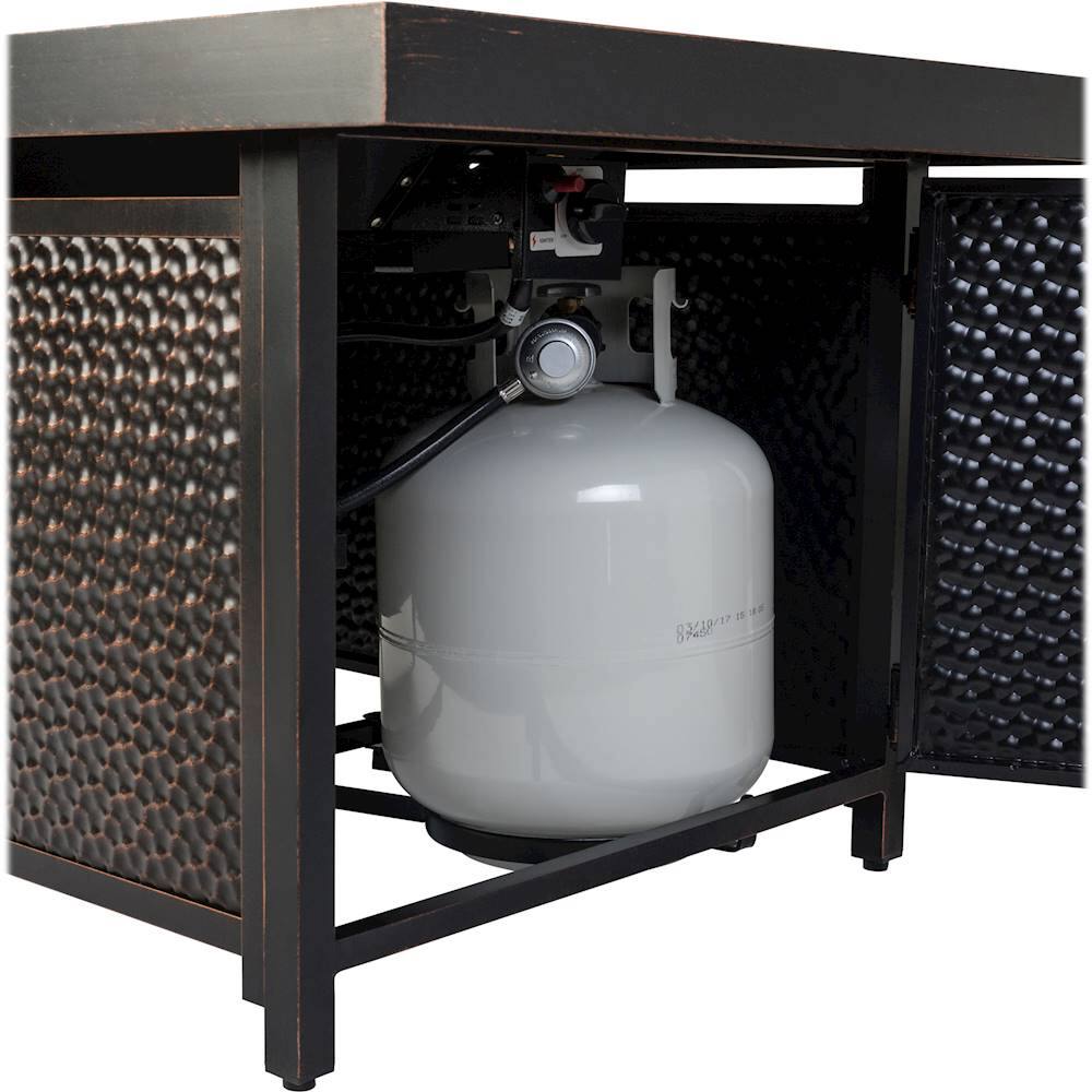 Alt View 16. Fire Sense - Weyland Rectangular Aluminum LPG Fire Pit - Antique Bronze.