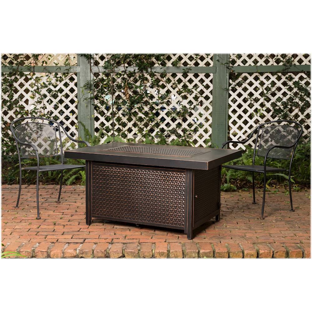Alt View 19. Fire Sense - Weyland Rectangular Aluminum LPG Fire Pit - Antique Bronze.