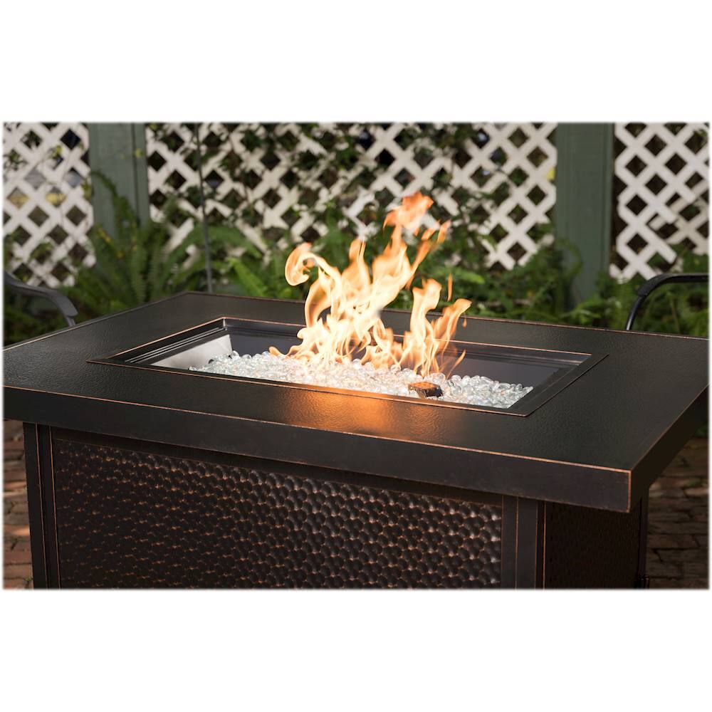 Alt View 20. Fire Sense - Weyland Rectangular Aluminum LPG Fire Pit - Antique Bronze.