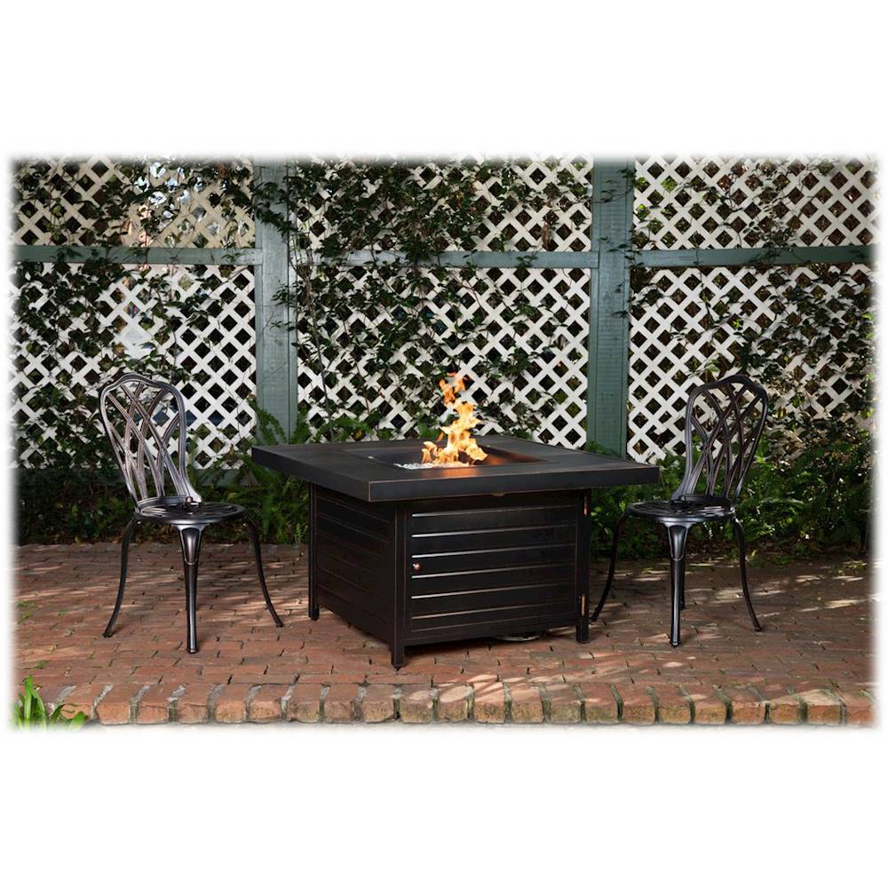 Best Buy: Fire Sense Finn Square Aluminum LPG Fire Pit Antique Bronze 62754