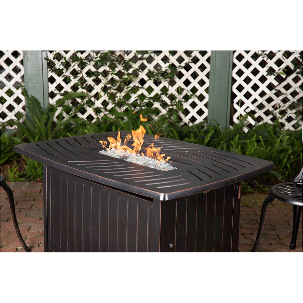 Best Buy: Fire Sense Bravos Rectangular Aluminum LPG Fire Pit Antique ...