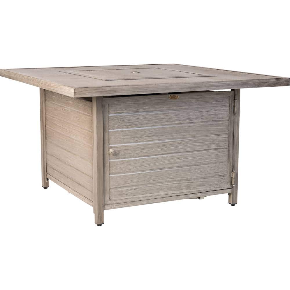 Front. Fire Sense - Langhorne Square Aluminum LPG Fire Pit - Barnwood.