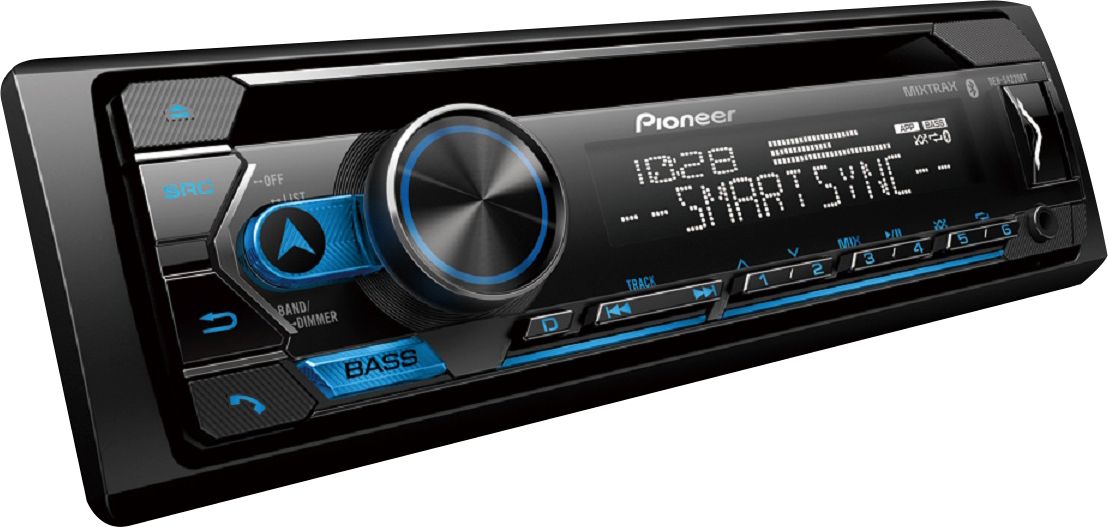 Angle View: Bluetooth® CD Receiver with Alexa Built-in when Paired with Pioneer Smart Sync app - Black