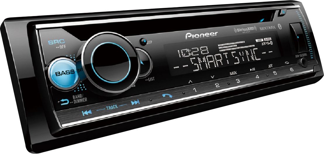 Angle View: Bluetooth® CD Receiver with Alexa Built-in when Paired with Pioneer Smart Sync app - Black