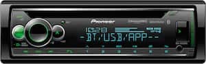 Pioneer - In-Dash CD/DM Receiver - Built-in Bluetooth - Satellite Radio-ready with Detachable Faceplate - Black - Front_Zoom