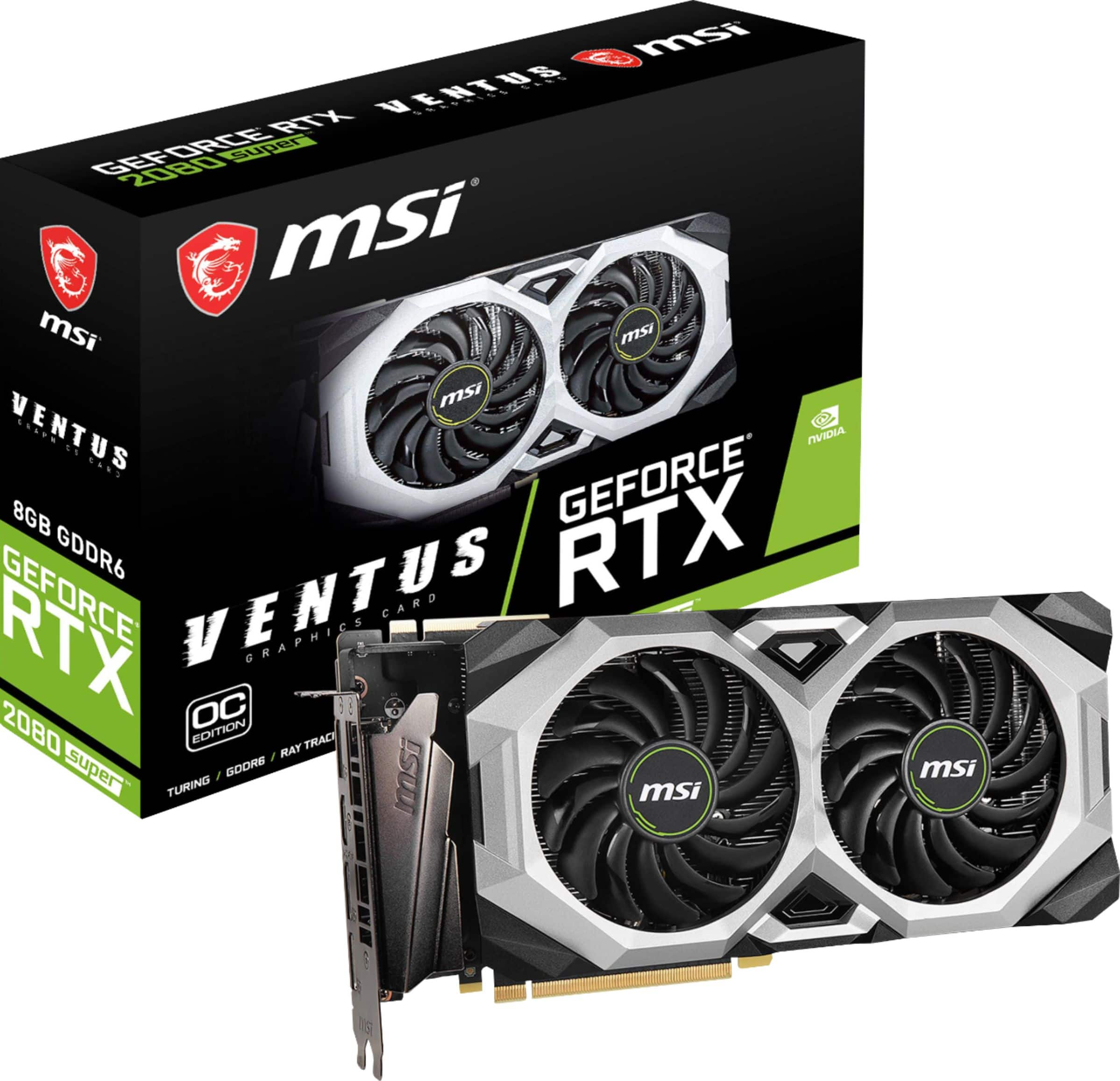 Customer Reviews: MSI SUPER VENTUS OC NVIDIA GeForce RTX 2080 Super 8GB GDDR6 PCI Express 3.0 Graphics Card Black/Silver RTX 2080 SUPER VENTUS XS OC BV - Buy