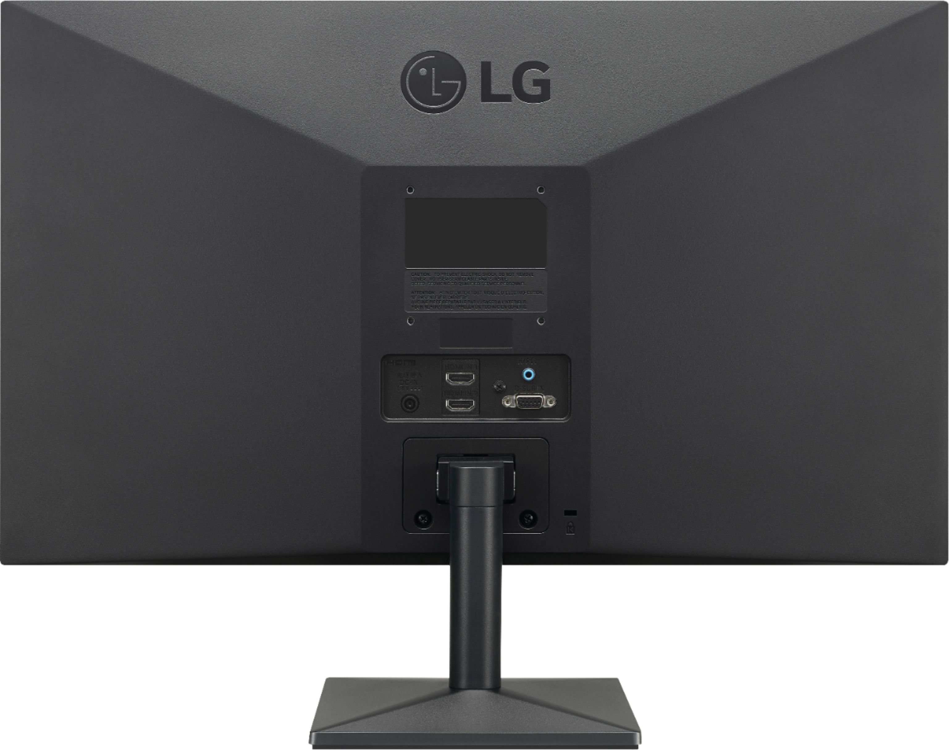 Back View: LG - 24" IPS LED FHD FreeSync Monitor (HDMI, VGA) - Black