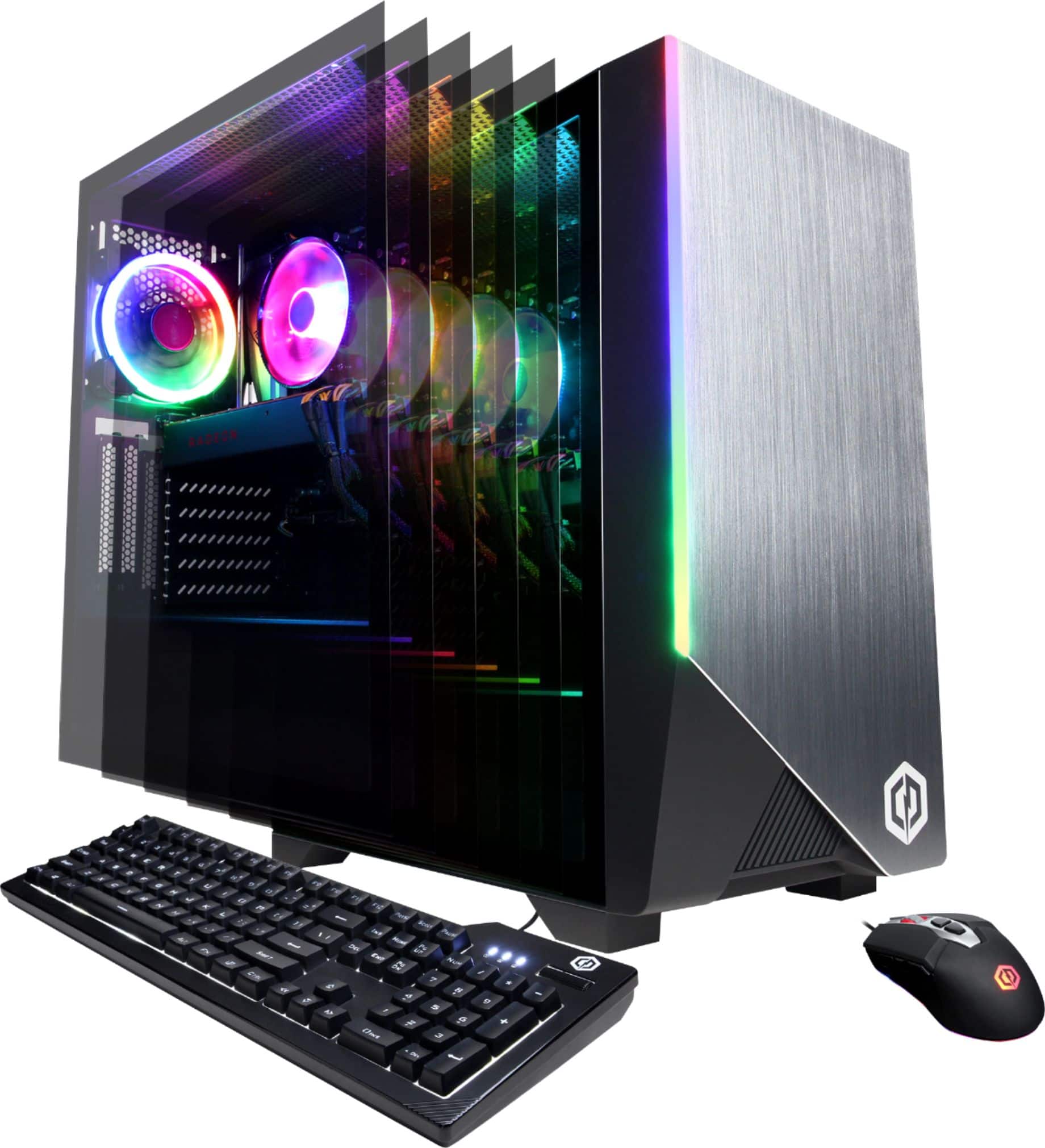 Front. CyberPowerPC - Gaming Desktop - AMD Ryzen 7 3700X - 16GB Memory - AMD Radeon RX 5700 - 2TB HDD + 240GB SSD - Black.