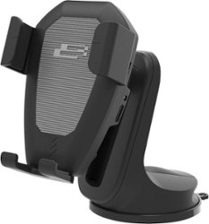 Bracketron - PwrUp Qi Gravity 10W Fast Wireless Charging Mount for Most Cell Phones - Black - Front_Zoom