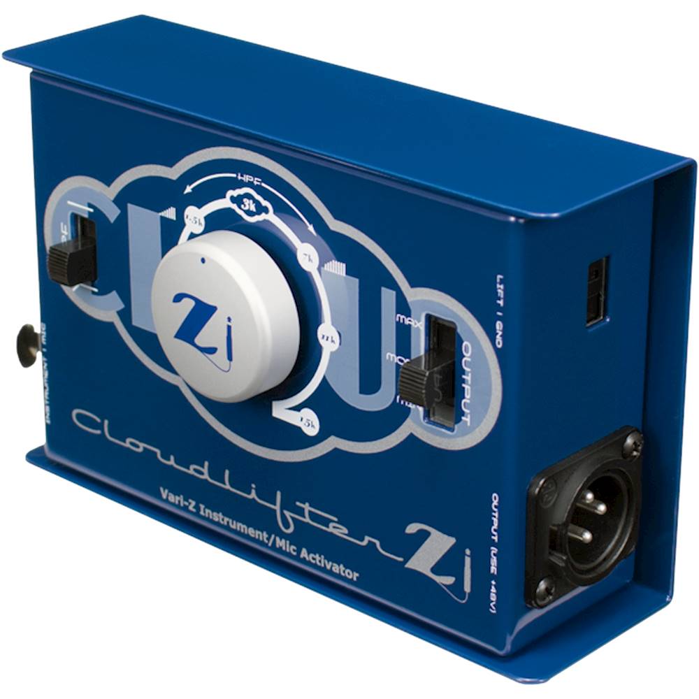 Left View: Cloud Microphones - Cloudlifter 1.0-Ch. Microphone and Instrument Amplifier - Blue/White