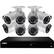 Front. Lorex - 16-Channel, 8-Camera Indoor/Outdoor Wired 4K 2TB NVR Surveillance System - Black/White.