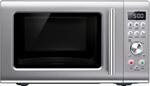 Breville - the Compact Wave™ Soft Close 0.9 Cu. Ft. Microwave - Brushed Stainless Steel - Front_Standard