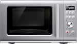 Front. Breville - the Compact Wave Soft Close 0.9 Cu. Ft. Microwave - Brushed Stainless Steel.