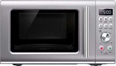 Breville - the Compact Wave Soft Close 0.9 Cu. Ft. Microwave - Brushed Stainless Steel - Front_Zoom