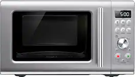 Breville - the Compact Wave Soft Close 0.9 Cu. Ft. Microwave - Silver