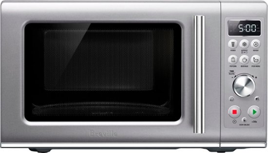 Front Zoom. Breville - the Compact Wave™ Soft Close 0.9 Cu. Ft. Microwave - Brushed stainless steel.