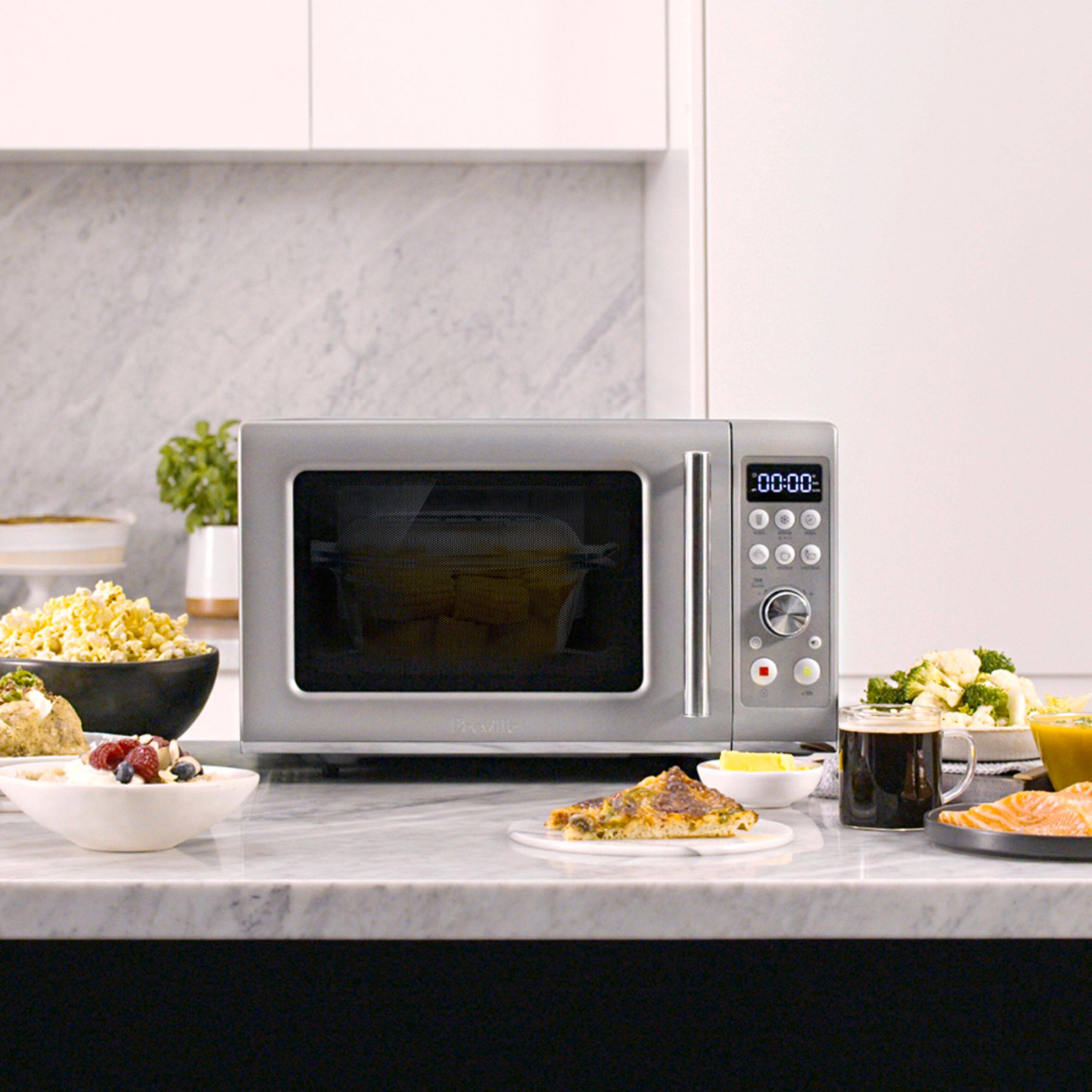 Alt View 13. Breville - the Compact Wave Soft Close 0.9 Cu. Ft. Microwave - Brushed Stainless Steel.