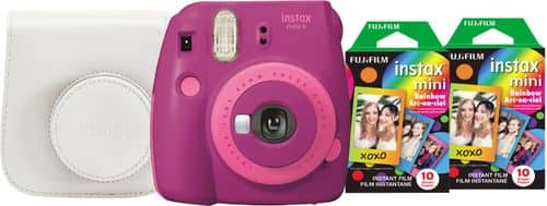 Fujifilm - instax mini 9 Instant Film Camera Bundle - Purple/Pink