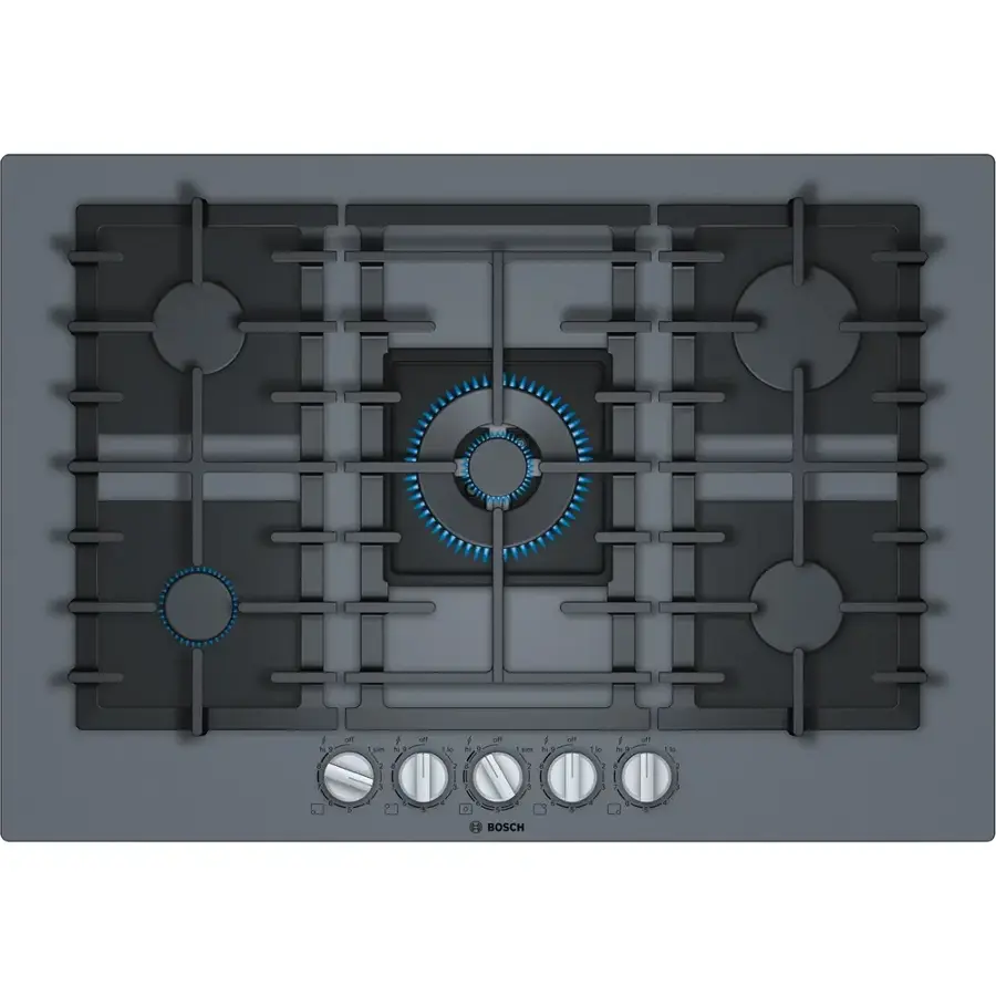 Alt View 14. Bosch - Benchmark Series 30" Built-In Gas Cooktop with 5 burners - Gray.