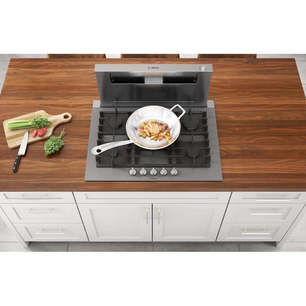 Alt View 24. Bosch - Benchmark Series 30" Built-In Gas Cooktop with 5 burners - Gray.