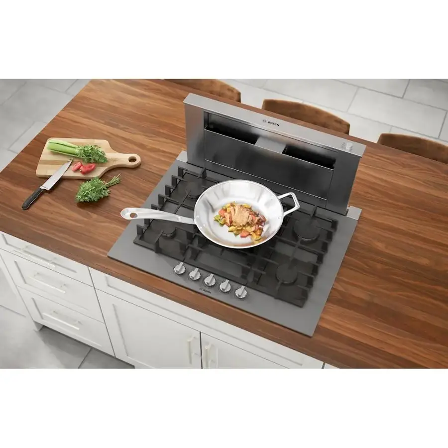 Alt View 25. Bosch - Benchmark Series 30" Built-In Gas Cooktop with 5 burners - Gray.