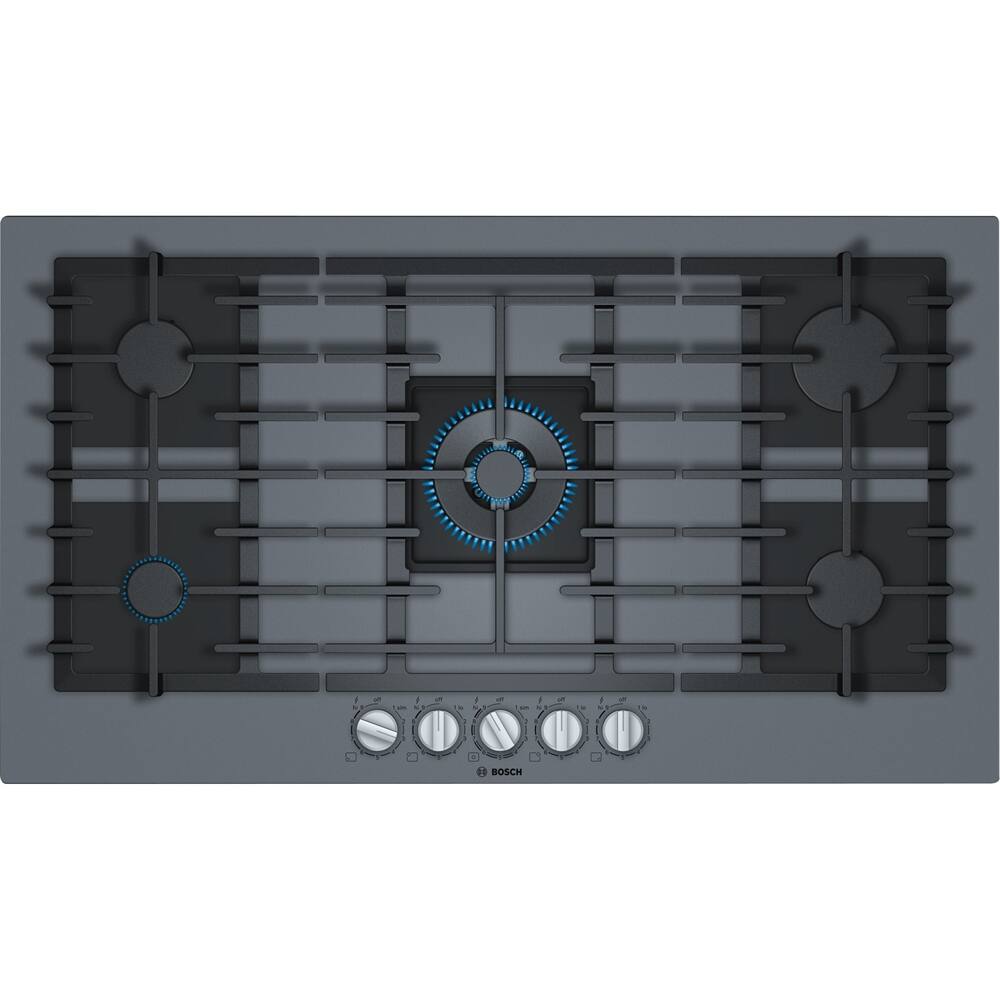 Alt View 20. Bosch - Benchmark Series 36" Built-In Gas Cooktop with 5 burners - Gray.