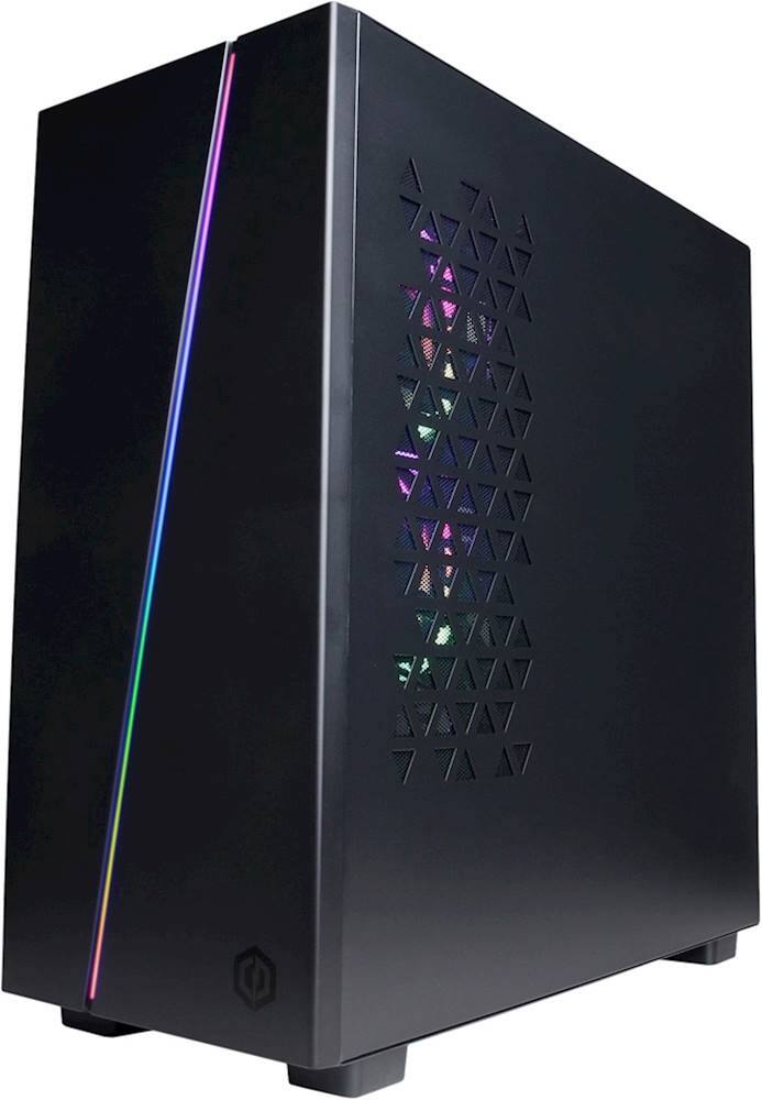 Left View: CyberPowerPC - Gamer Master Gaming Desktop - AMD Ryzen 7 3700X - 8GB Memory - NVIDIA GeForce RTX 2060 SUPER - 2TB HDD + 240GB SSD - Black