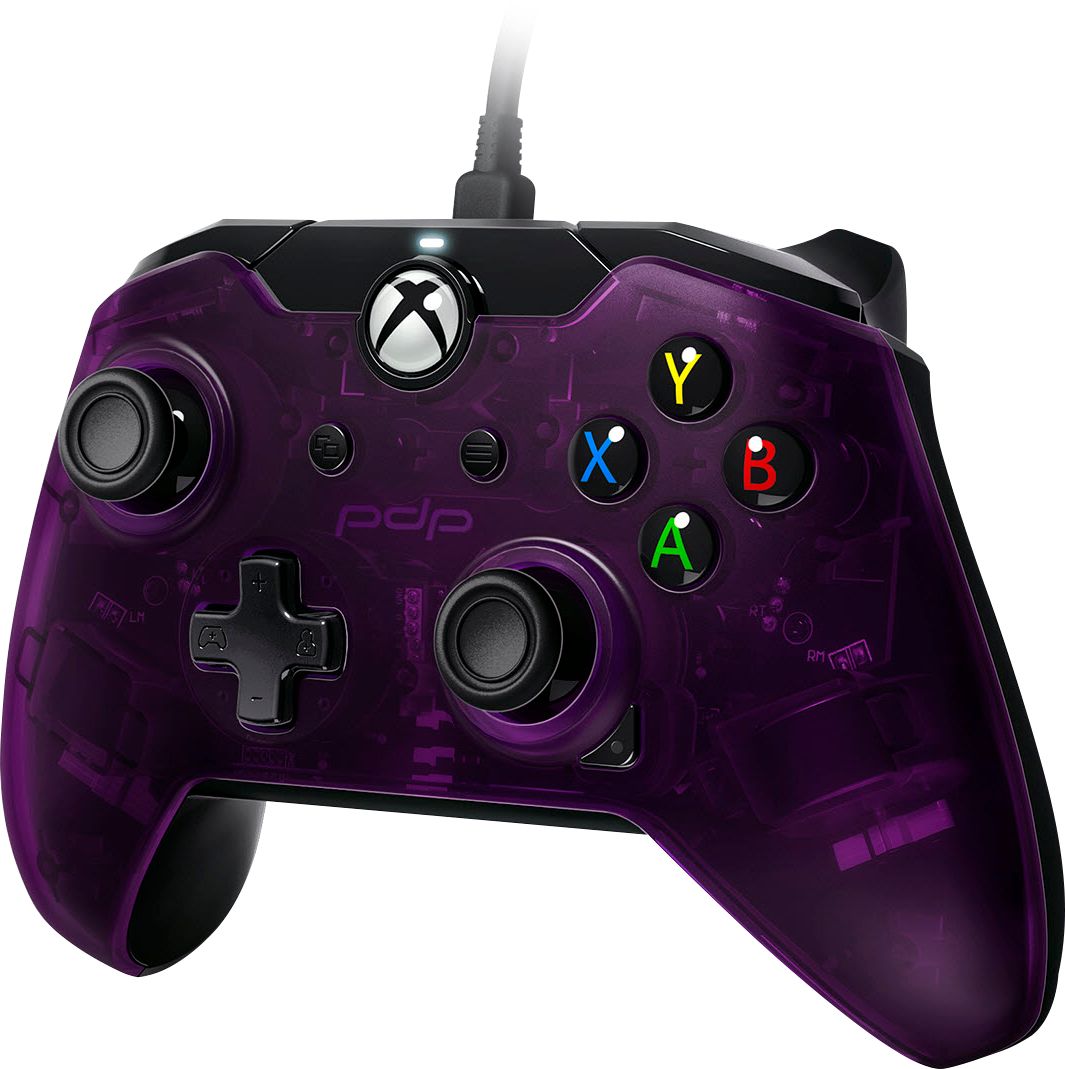Left View: PDP Gaming Wired Controller - Xbox Series X|S - Xbox One - PC - Purple