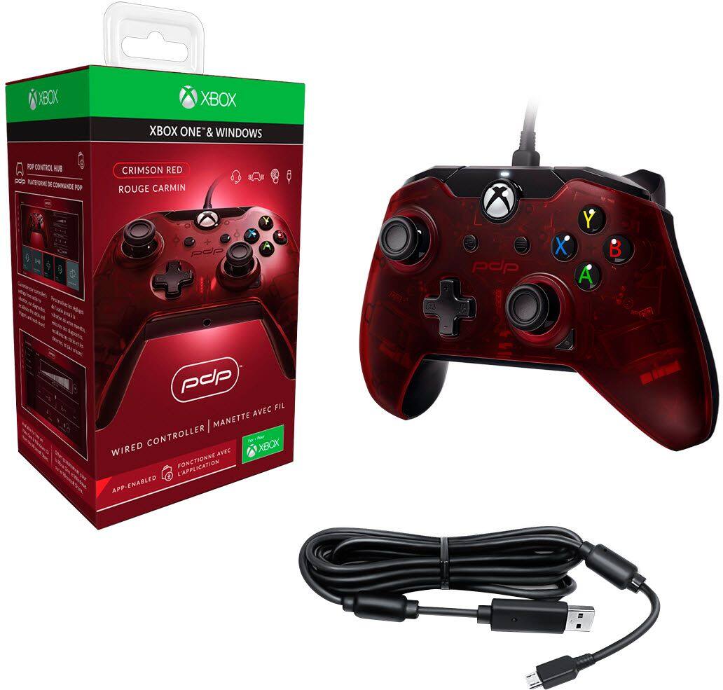 Alt View 11. PDP - Wired Controller for PC, Xbox One, Xbox One S and Xbox One X - Crimson Red.