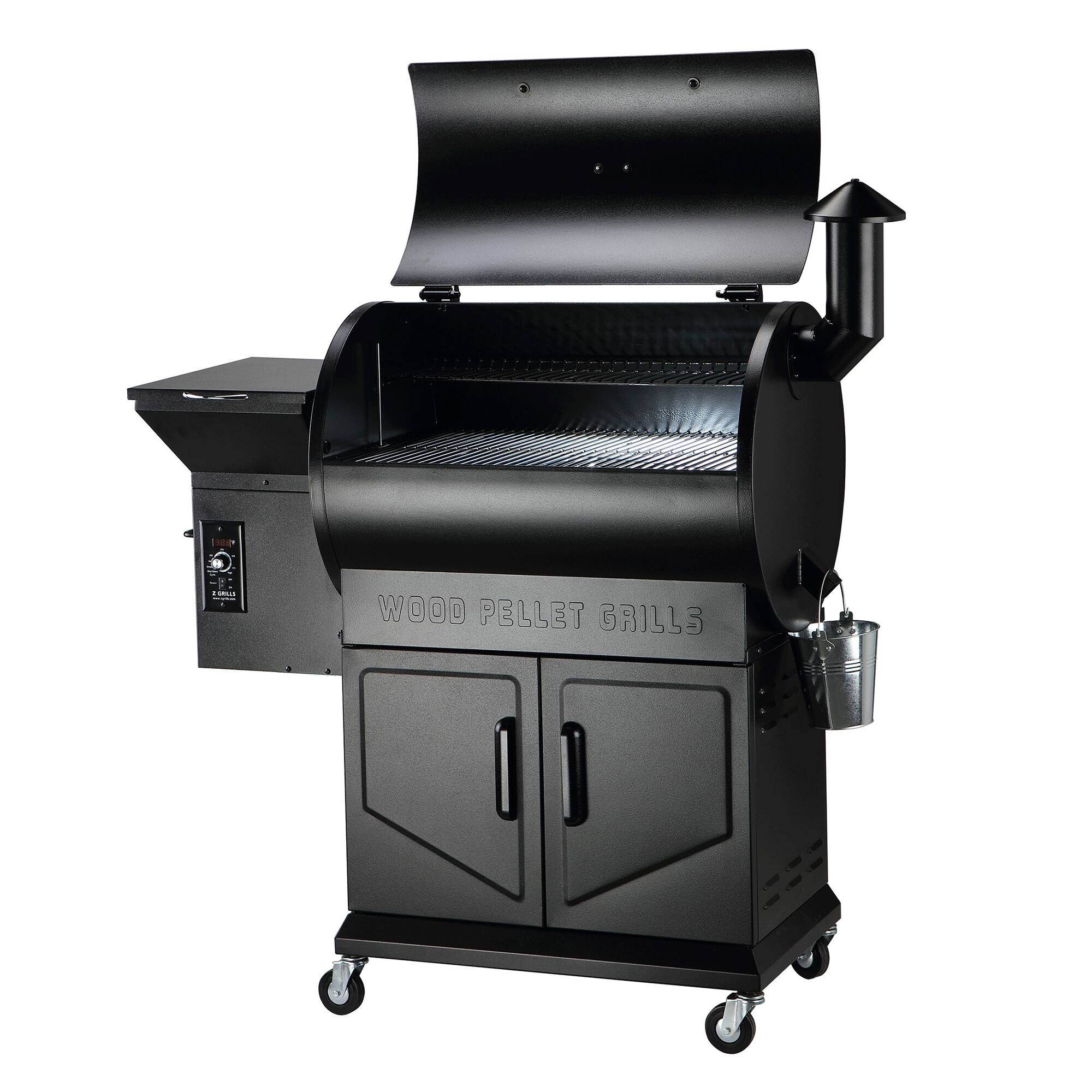 Alt View 19. Z GRILLS - Wood Pellet Grill and Smoker with Cabinet Storage 697 sq. in. - Black.