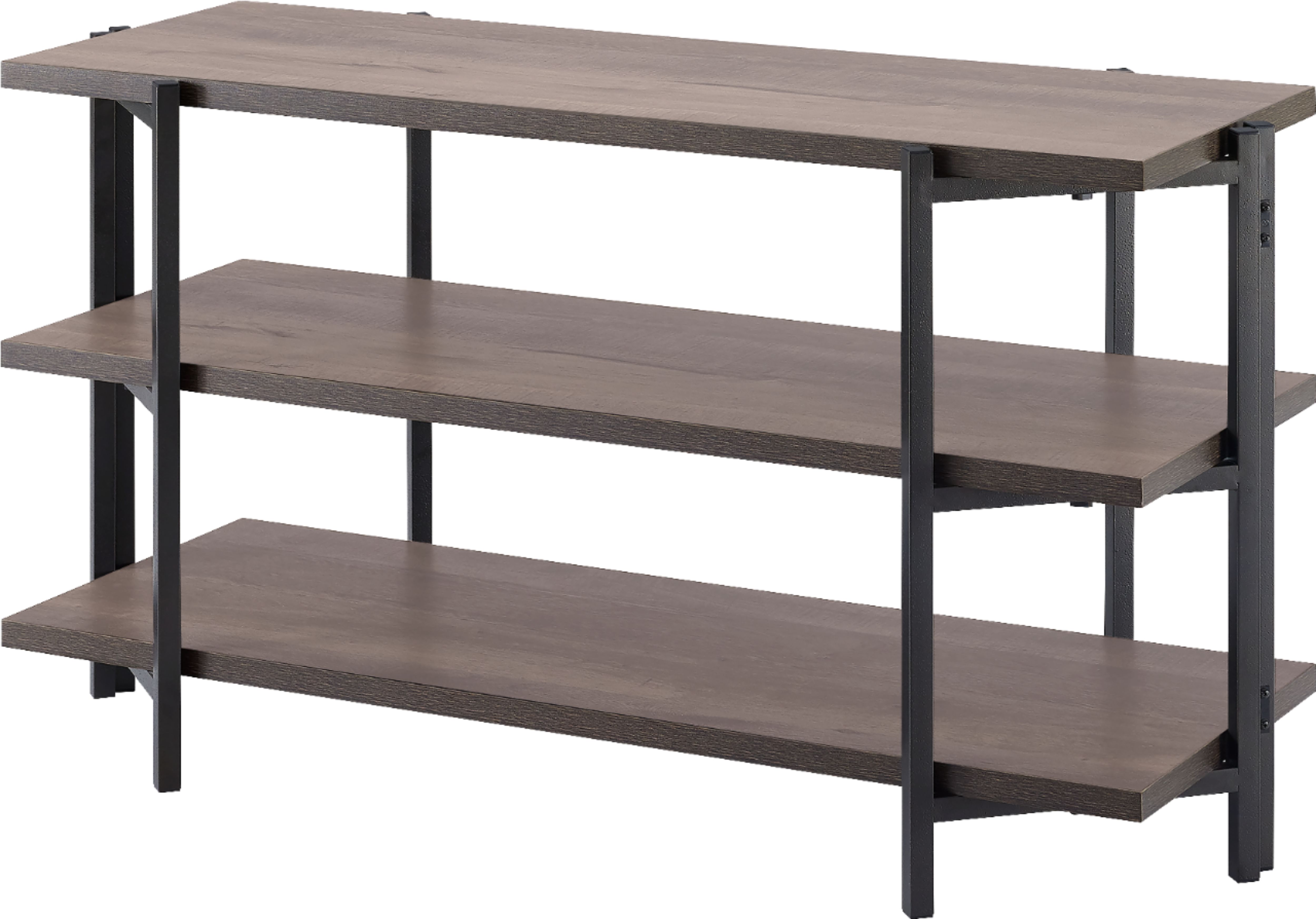 Left View: Walker Edison - Modern Open 6 Cubby Storage TV Stand for TVs up to 78" - Driftwood